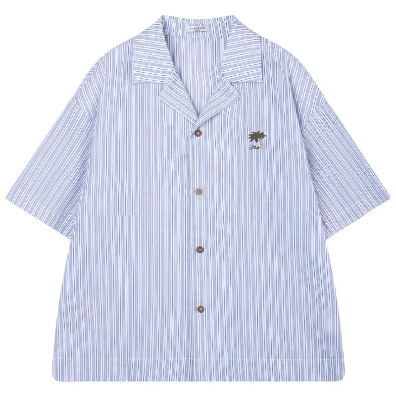 Kids Cotton Striped Short-Sleeve Resort Shirt 130