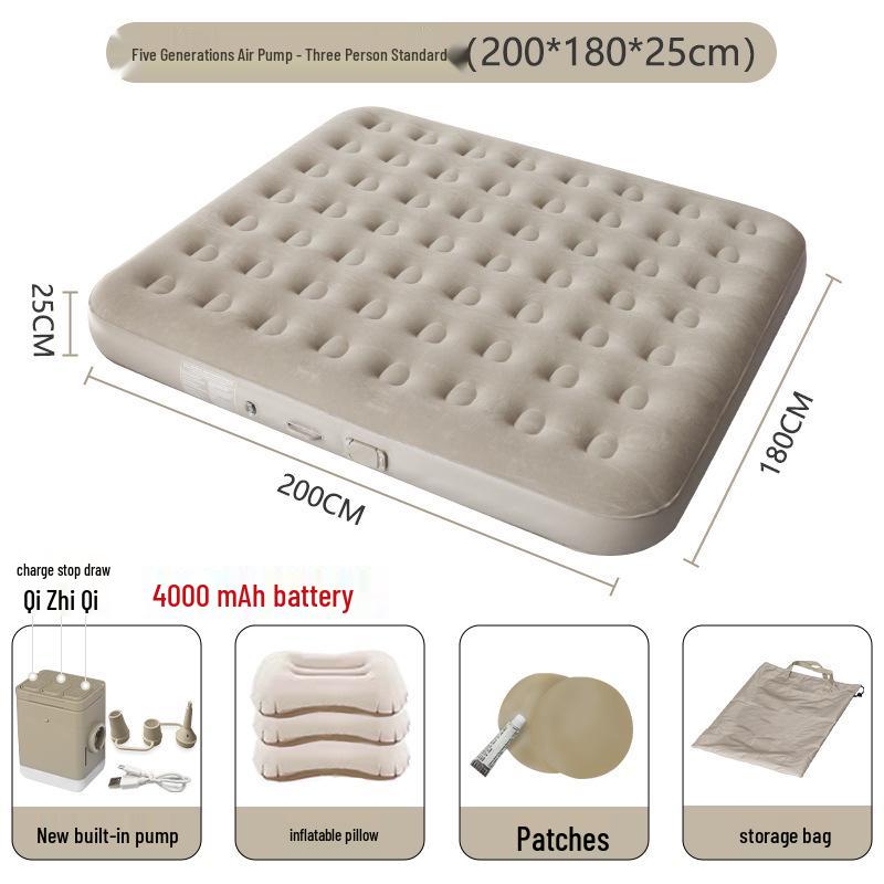 Outdoor Camping Inflatable Air Mattress with Built-in Pump