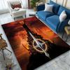 1pc Fiery Tower Scene Printed Chair Rug for Home Office Use, Living Room Kitchen Game Room Area Carpet