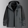 Men's Plus Size 3-in-1 Outdoor Jacket with Removable Liner & Hood for Autumn/Winter