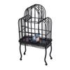 1:12 Scale Bird Cage Metal Rlistic Opening Door Ature Bird Cage with Fake Grass Bird Sticker