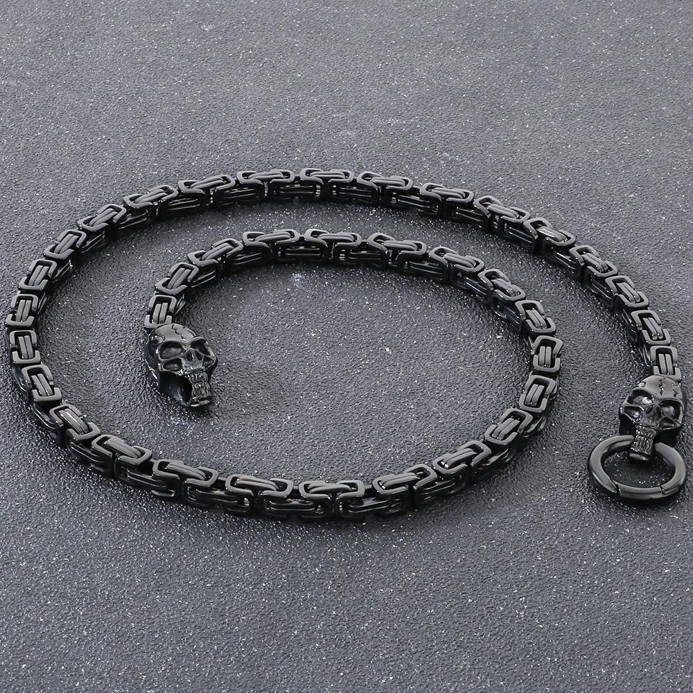 

Чоловіче намисто з нержавіючої сталі шириною 6 мм, чоловіче довжиною 72 см, чоловіче намисто з головою черепа, обличчям, ювелірними виробами, аксесуарами, чокером, чоловіком 72CM