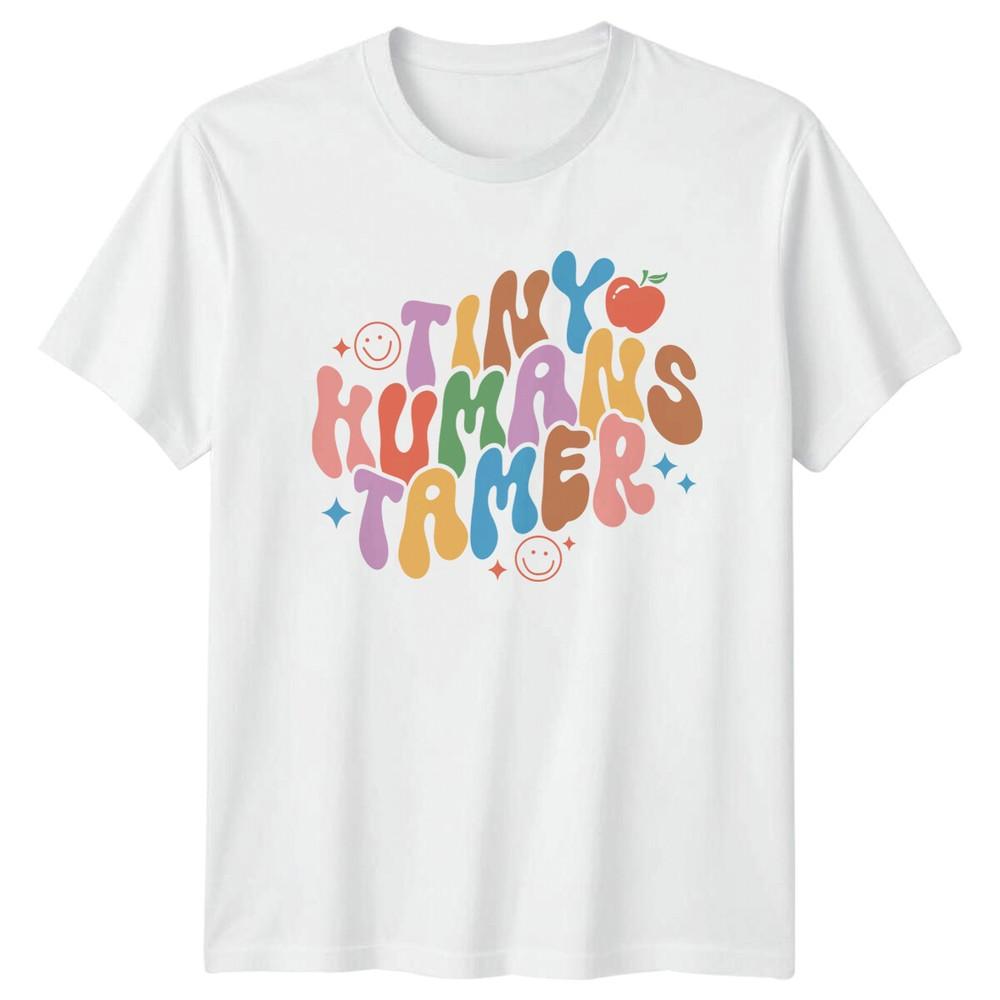 Tiny HuUnisexs Tamer Teacher TShirt Retro Groovy Style Teaching Tee a S