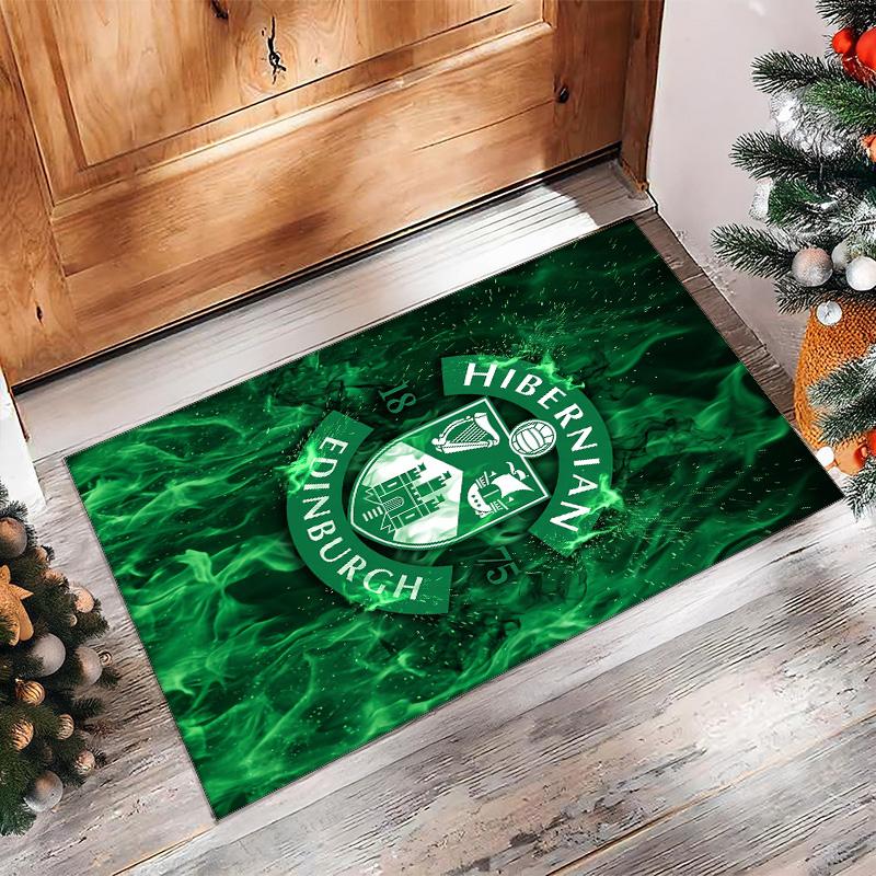 Tappeto Morbido per Pavimento Antiscivolo Hibernian FC Calcio Calcio Modello Tappeto per Interni Tappetino Decorazione Sportiva per Camera da Letto