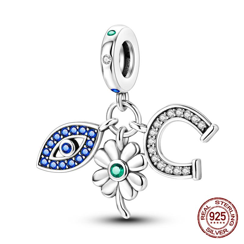 100% 925 Silver Heart Shaped Four Leaf Clover Ladybug Charms Fit Original 925 Women Bracelet DIY Jewelry Making Gift