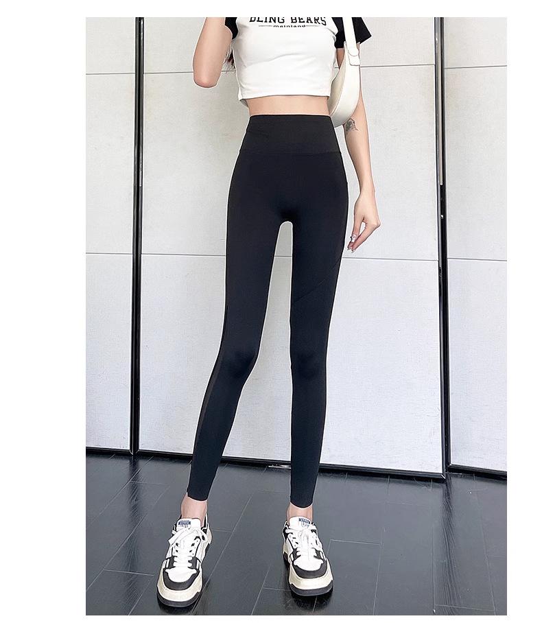 Women's High-Waist Mesh Pocket Shark Nine-Tenths Yoga Pants: Tummy Control & Butt Lifting for Cycling & Sports