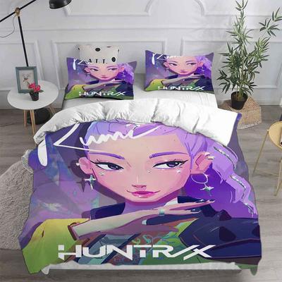K-POP Sada povlaku na přikrývku D-Demon H-Hunters 3D tištěná ložní souprava Měkká Jednolůžko Dvoulůžko Queen Size Postel Pro Narozeninový Dárek Pro Dívky