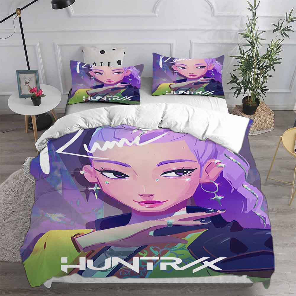 

K-POP Duvet Cover Set D-Demon H-Hunters 3D Printed Bedding Set Soft Single Double Queen Size Bed For Birthday Gift For Girls Eu Single 135x200cm