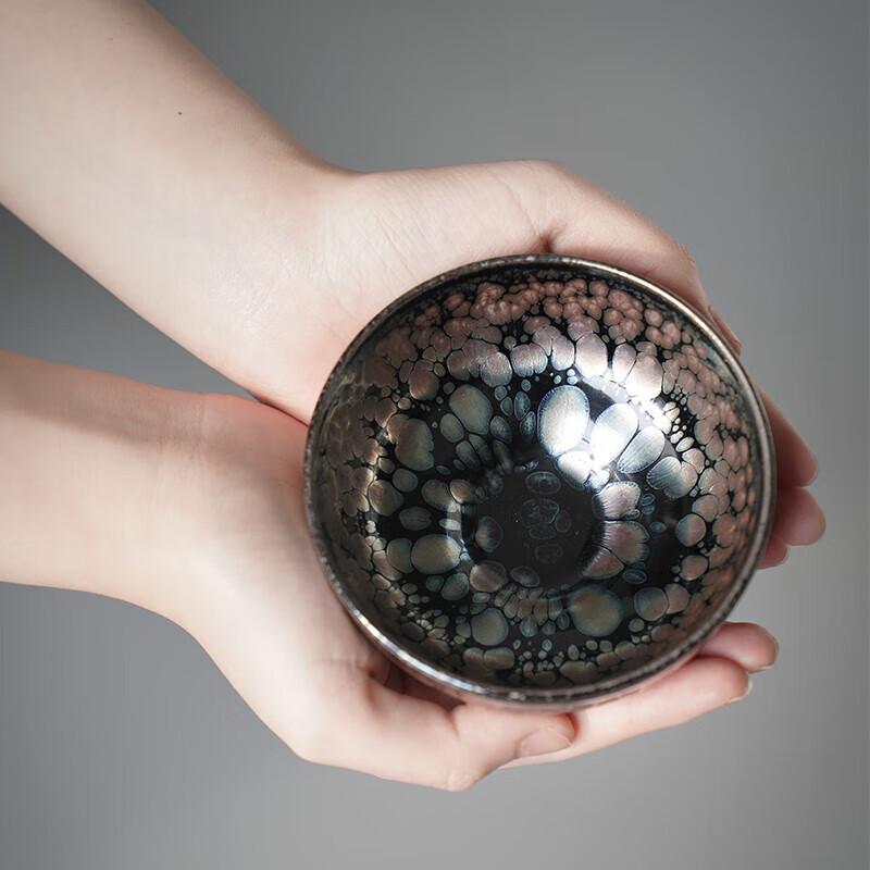 Wanqiantang Edenus Blue Oil Drop Glaze Jianzhan Master Teacup