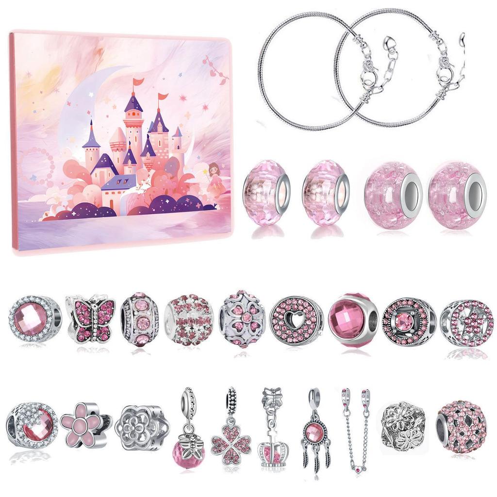 Weihnachts-Schmuck-Adventskalender: DIY Perlen-Charm-Armbänder & Halskette Geschenkbox