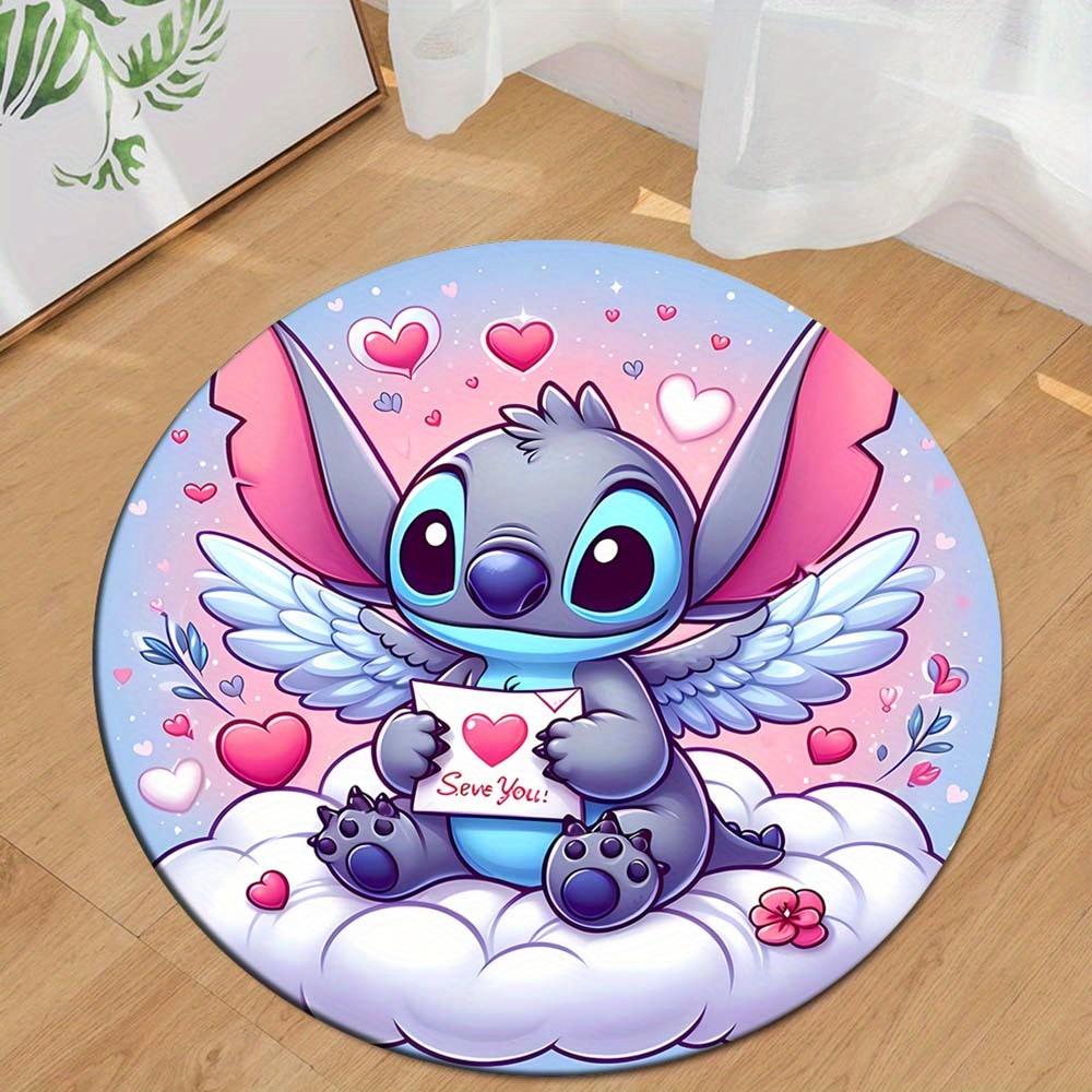 

1pc Stitch Round Area Rug , Playroom Bedroom Living Room Indoor Decor Rug , Perfect for Leisure Areas , Bedside , Cloakroom , and Outdoor Sp 80cm/31.5in