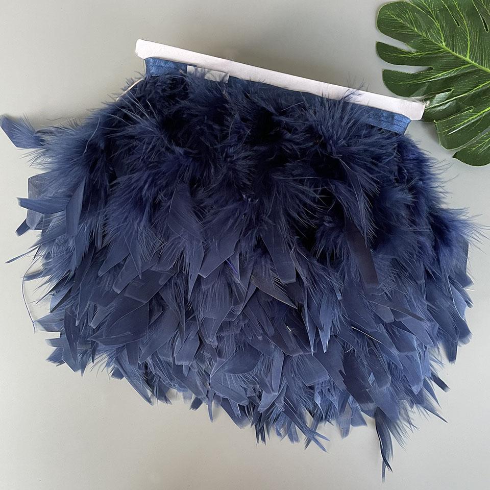 Fluffy Turkey Feathers Trim Fringe Ribbon 10Meters Marabou Feather On Tape Fringes Sewing Trimmings DIY Clothes Dress Decoration
