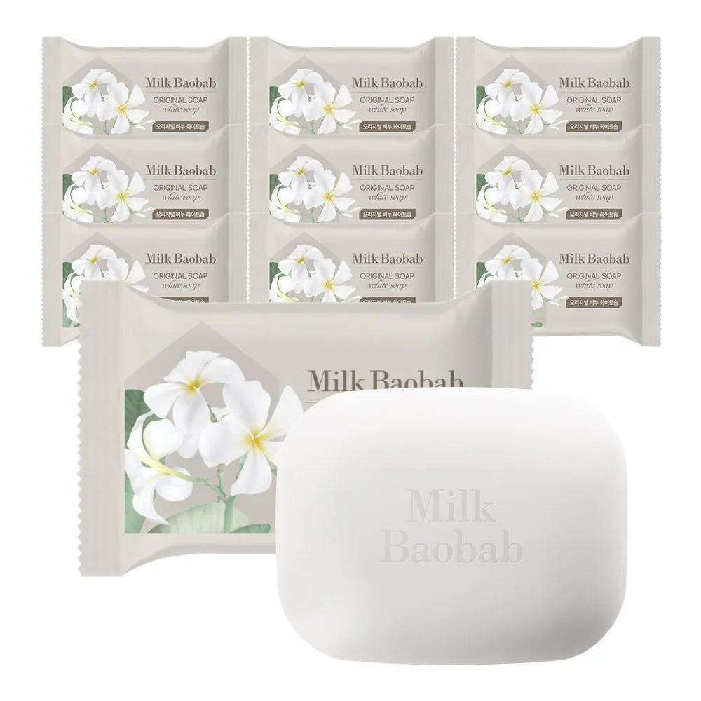 

Milk Baobab Original White Soap 100g Pack of 10 Soft Laundry