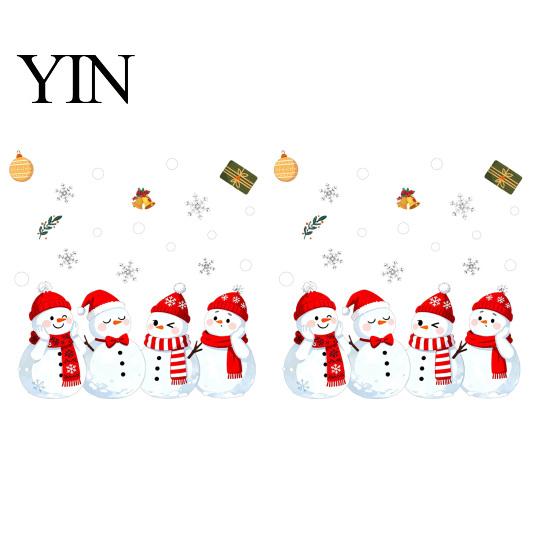 Merry Christmas Decor 1/2 Sheets Snowman Window Cling, Cartoon Decorative Glass Sticker Sticker, Waterproof Static Decal for Winter Holiday
