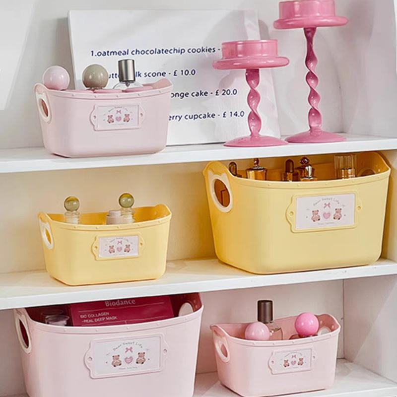Cute Desktop Storage Box – Organizer for Office Stationery, Craft Supplies, Small Items, Cosmetics,  and Bathroom Essentials
