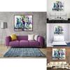 Modern Animal Art Canvas Wall Hanging For Living Room Decor With Abstract Colorful Horses