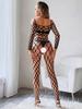 Erotic Lingerie Set Bodysuit Women Bodystocking Crotchless Black Transparent Sexy Underwear Costumes Lenceria Catsuit Body Suit