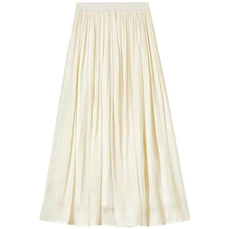 Shangdu Bila Elegant Drape A-Line Midi Skirt