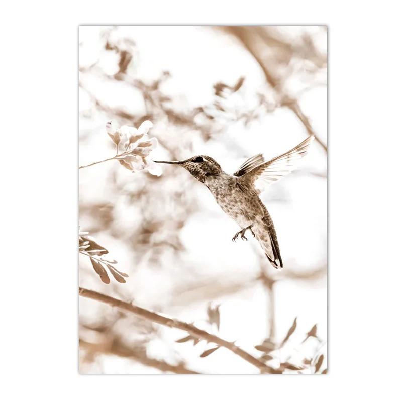 Beige Landscape Sunset Bridge Poster Seaside Canvas Print Painting Reed Flower Bird Wall Art Nordic Living Room Decoration Mural