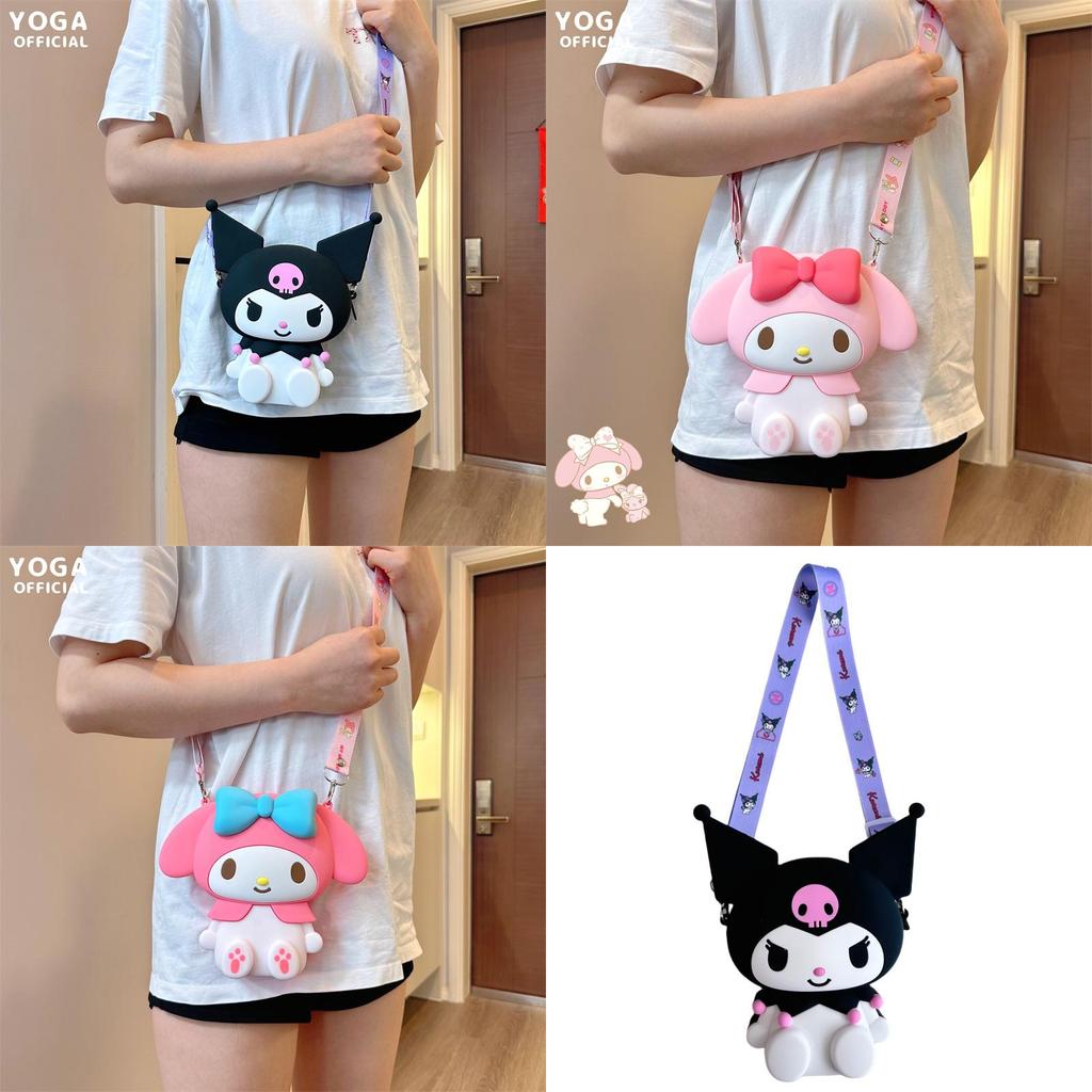 Q Uncle Autentica Borsa a Tracolla in Silicone 3D Jelly Kuromi Sanrio Piccola Dimensioni Carina e Adorabile Viola
