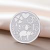 Dawapara Good Luck Symbols Brooch Elephant Clover Hoeseshoes Evil Eye Religious Spiritual Amulet Stainless Steel Lapel Pins