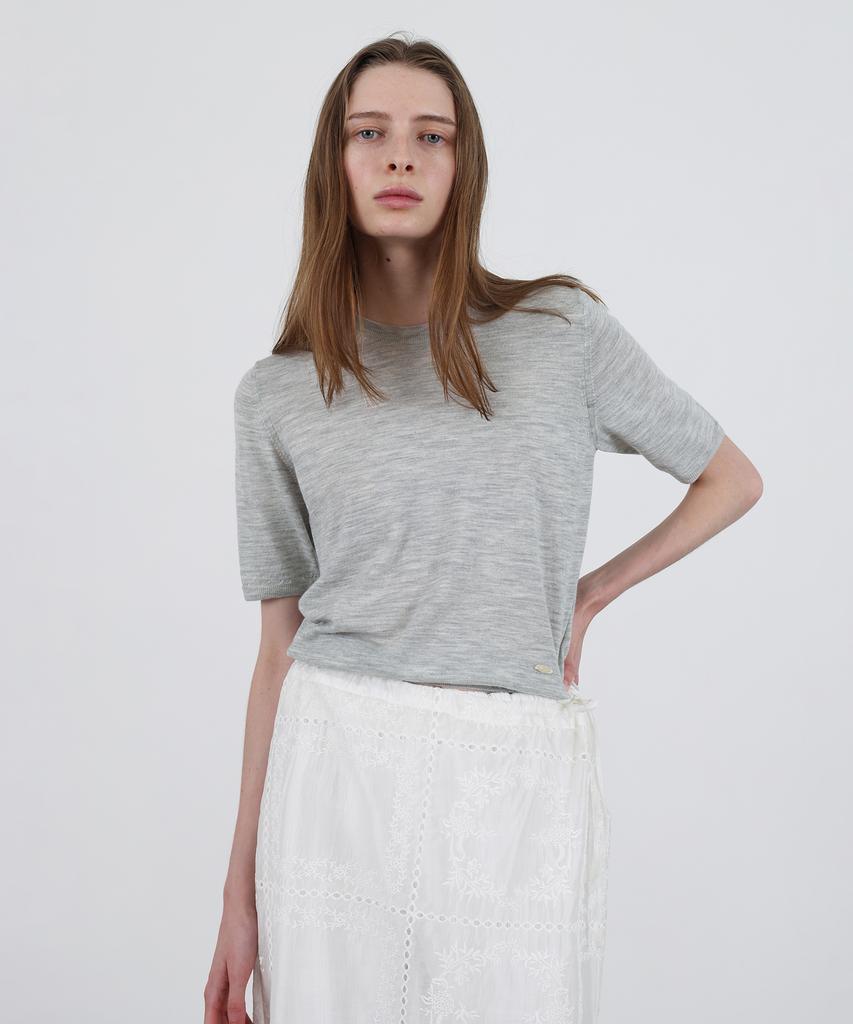 Leuba Merino-Wool Classic Round Knit - Melange Gray