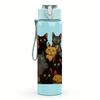 1PC Multi Breed Cat Group Collage 750ml Color Plastic Sports Water Bottle Leakproof Flip Straw Lid For Sports Office Home Use