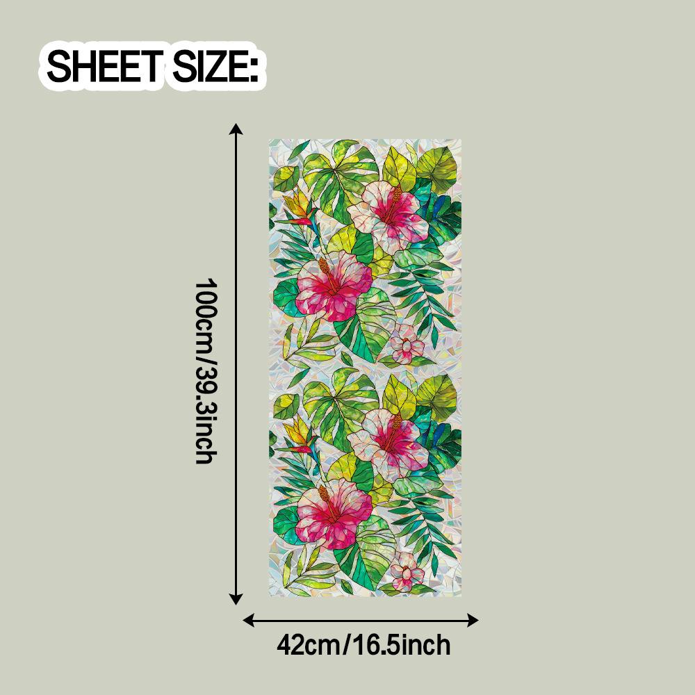 

Акварельные цветочные и лиственные наклейки для декора дома на статической основе для стеклянных дверей и окон 42*100CM