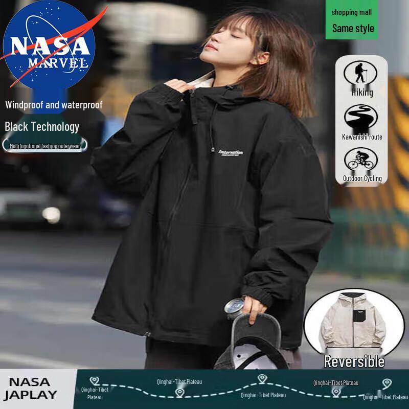 

NASA MARVEL Men s Reversible Hooded Windbreaker Jacket M