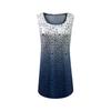 Women's Casual Loose Round Neck Floral Gradient Sleeveless Vest Dress