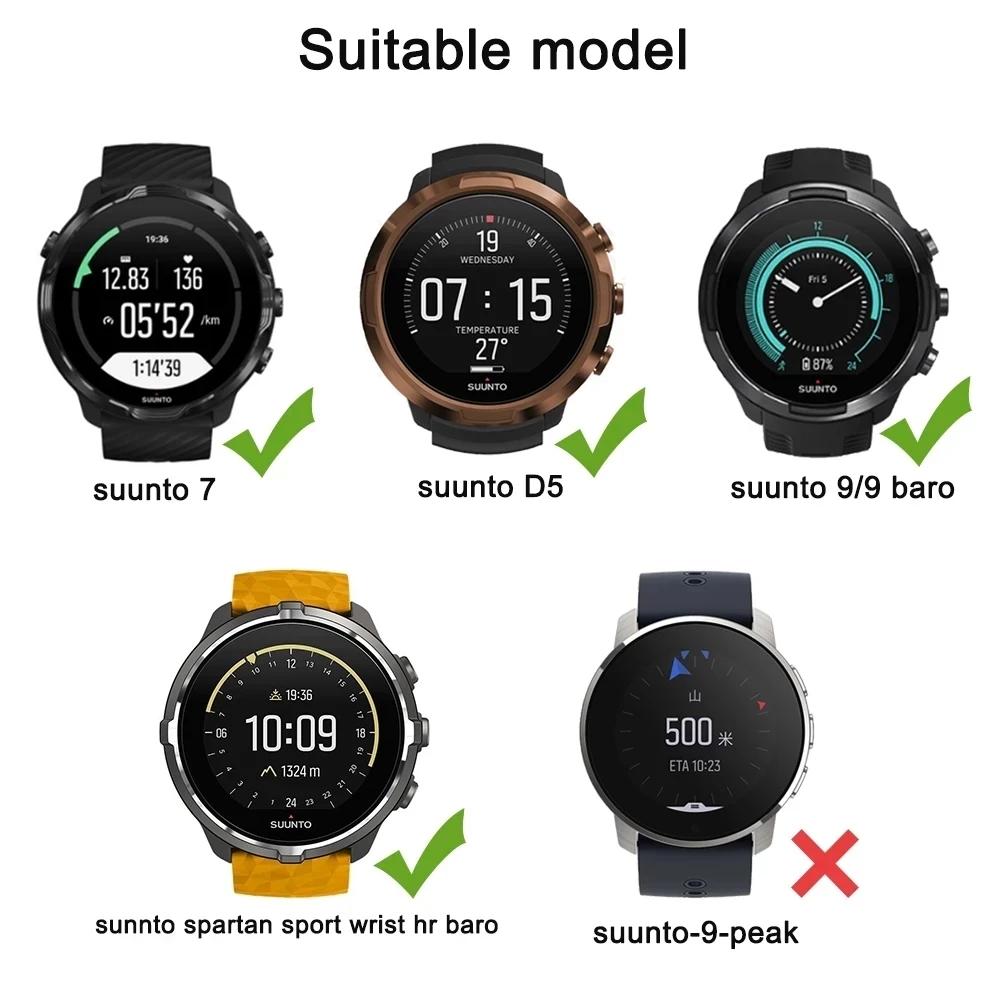 Silicone Watchband Strap for Suunto Spartan Sport Wrist Hr for Suunto 9/9 Baro/suunto7/ D5 Watch 24mm Replacement Band Bracelet