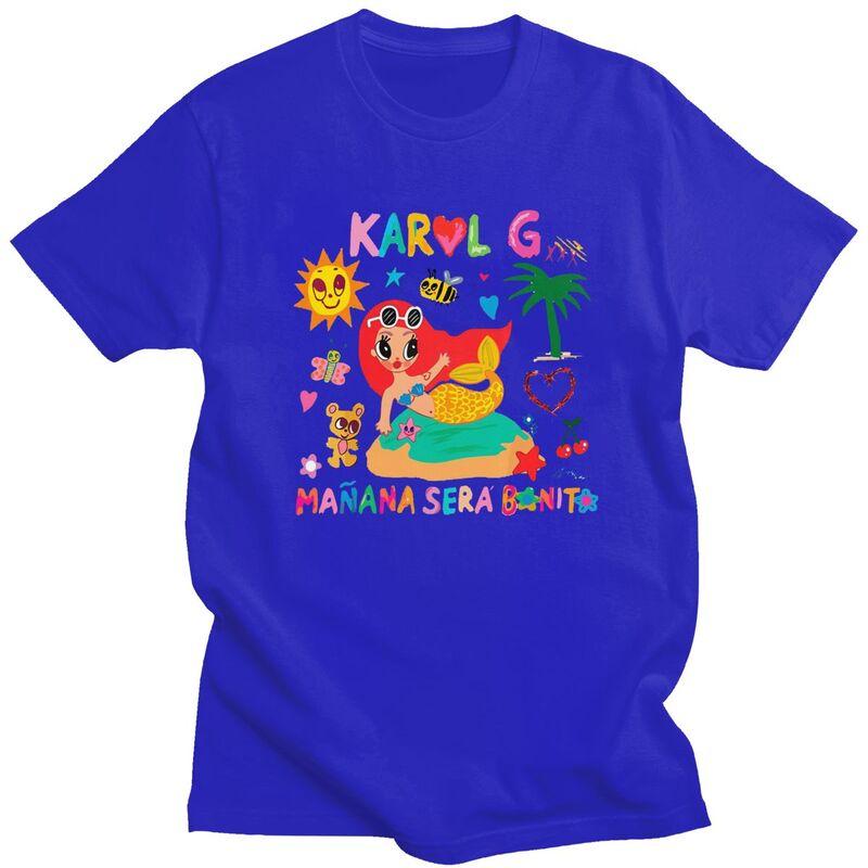 Custom Reggaeton Music Karol G Manana Sera Bonito Tshirts for Men Short Sleeves T Shirt Cool Tshirts Slim Fit 100 Cotton Tees