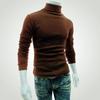 Men Shirt Solid Color Long Sleeves Slim Fit Breathable Basic Soft Half-high Collar Elastic Anti-shrink Autumn Tops Daily Clothes