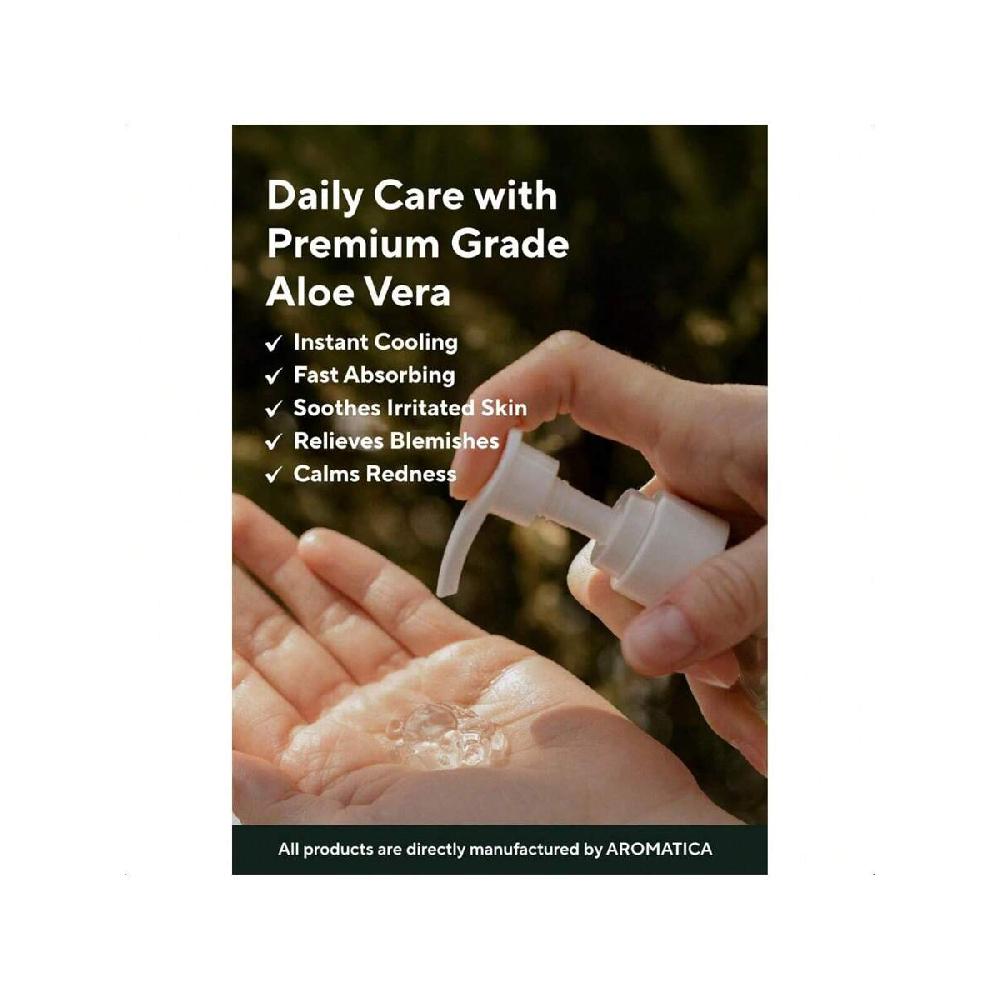 Aromatica Organic Aloe Vera Gel 300ml  After Sun Care And Sunburn Relief With Pure Aloe Vera Gel Face&Hair, Sun Burn Moisturizer EWG Verified