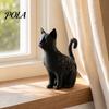Multi-purpose Cat Sculpture Container 3D Printed Black Figurines, Incense Holder Mini Flower Dark Academia Desk Accessories Pot, Desktop Storage