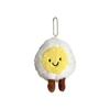 Crafted Boiled Beautifully Egg Plush Toy Colorful Smiling Face Keychain Everyone For