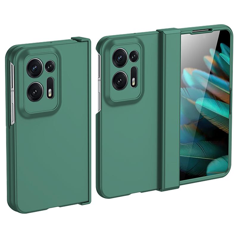 

Для Oppo Find N2 5G Твердый ПК Чехол для телефона Скин-тач ощущение Защита шарнира Противоударный чехол Dark Green