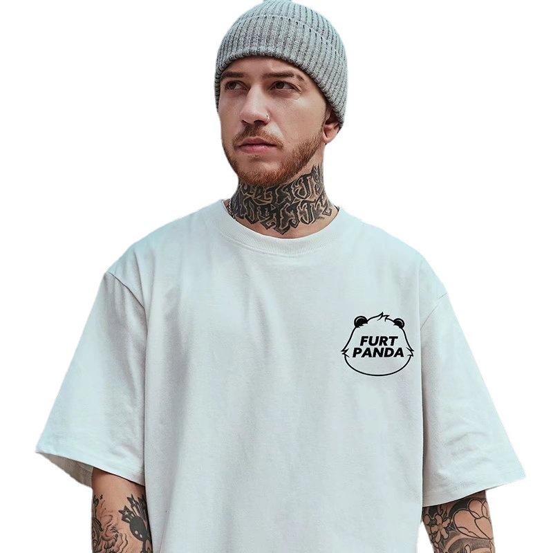 

Свободная футболка европейского и американского модного бренда в стиле хип-хоп с коротким рукавом для пар мужчин, футболки большого размера для пар с половиной рукава