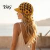 Hand Crocheted Floral Cap Sunflower Baseball Cap, Bohemian Tassel Bell Hat, Handmade Knit Cutout Spring Summer Fashion Beanie Caps, Colored