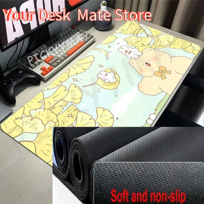 Little Bear In The Flower Sea Gaming Mousepads Desk Rug Gamer Mousepad Large Mouse Mat Desk Pads Keyboard Mats Design Mouse Pad