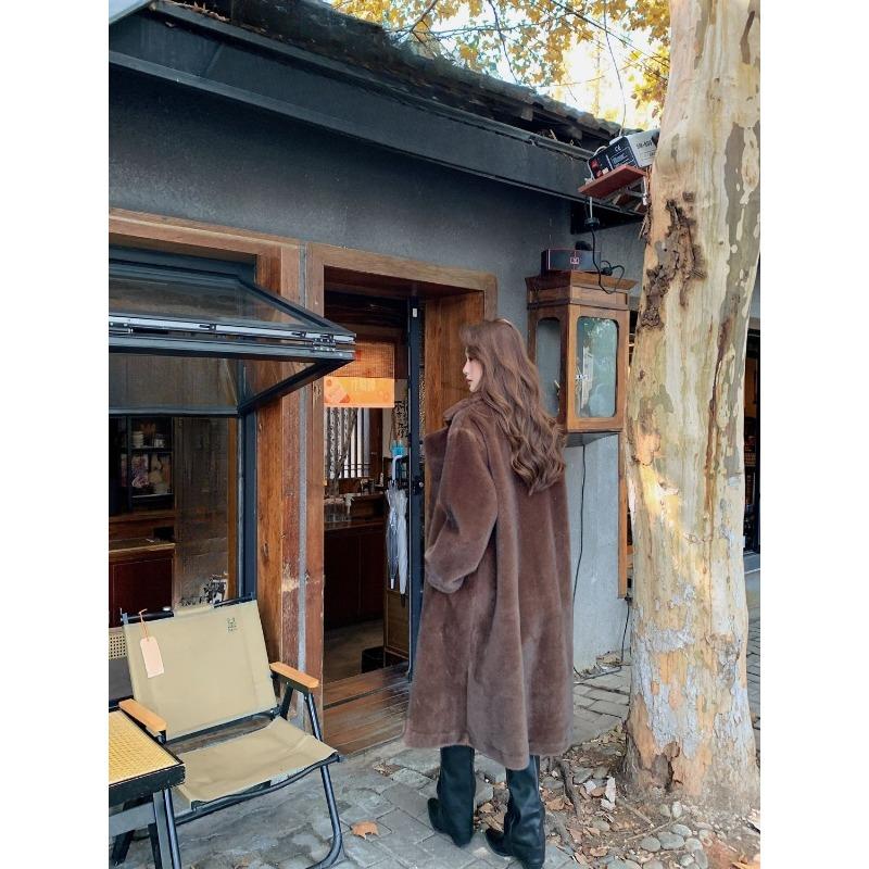 Fashion Women Faux Mink Fur Coat Winter Warm Plush Jacket Long Comfortable Eco Friendly Outerwear