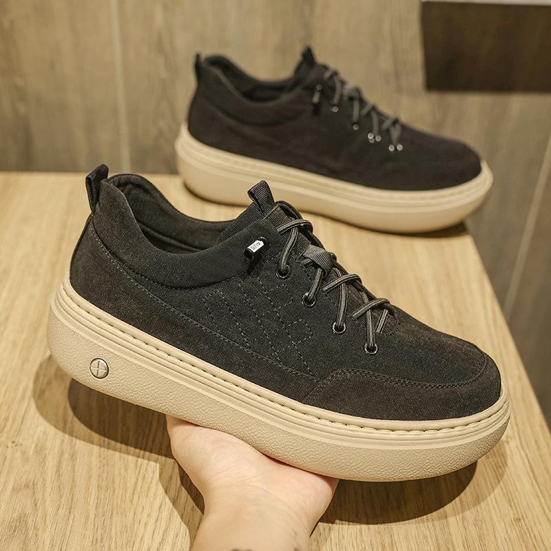 

Men s shoes autumn new outdoor fashion casual shoes 2025 men s platform low-top retro tooling board shoes 44 чёрный