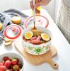 Three-piece Set, Bone China Food Container, Ceramic Salad Bowl, Lunch Box , Kitchen Ceramic Bowl Sets, Porcelain Mixing Bowl