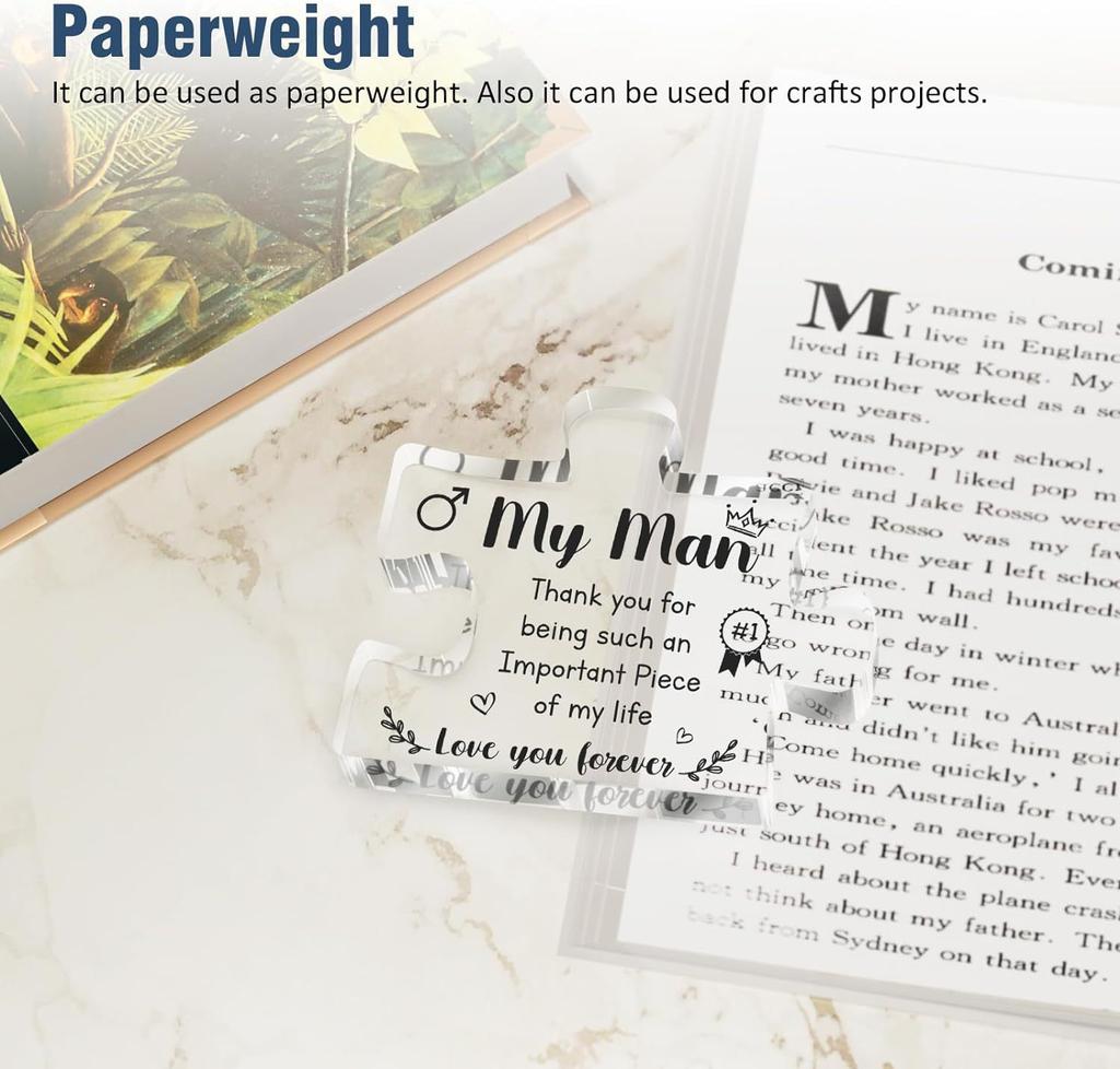 Giving A Man An Anniversary Birthday Gratitude Gift Ornament English Acrylic Puzzle Christmas Street Gift Valentine's Day gift