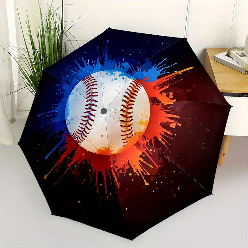 

1pc Baseball Splash ArtworkUmbrella with Plastic Handle,Suitable for All Seasons Home Travel Outdoor UmbrellaB1736