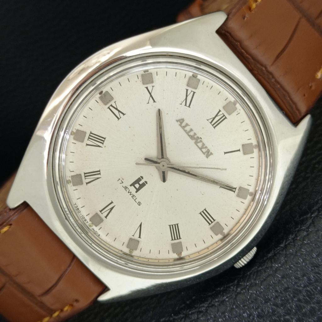 

VINTAGE ALLWYN 6300A HAND-WINDING INDIA MENS ORIGINAL DIAL WATCH a706095-1