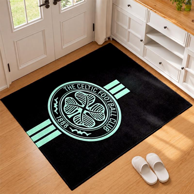 Celtic Football Club Teppich Fußmatte für Wohnzimmer oder Schlafzimmer Schutzmatte unter dem Stuhl Bürodeko Weihnachtsgeschenk Geburtstagsgeschenk