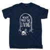 Death T Shirt Skull Skeleton Coffin Grim Reaper Necklace Ring Sticker Patch Tee