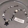 Black Star Beaded Necklace Female Niche Design Sense Sweet Cool Wind Spice Girl Dopamine Accessories Summer Collarbone Chain Female