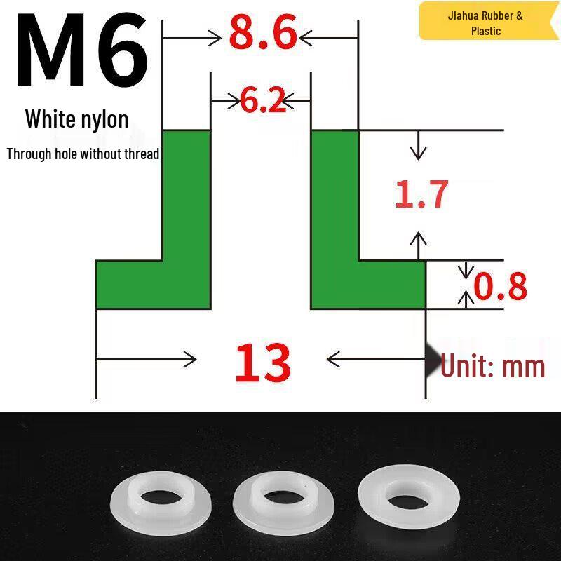 T-förmige Nylon-Dichtungsscheibe M3-M35 Gewinde Isolierabstandshalter